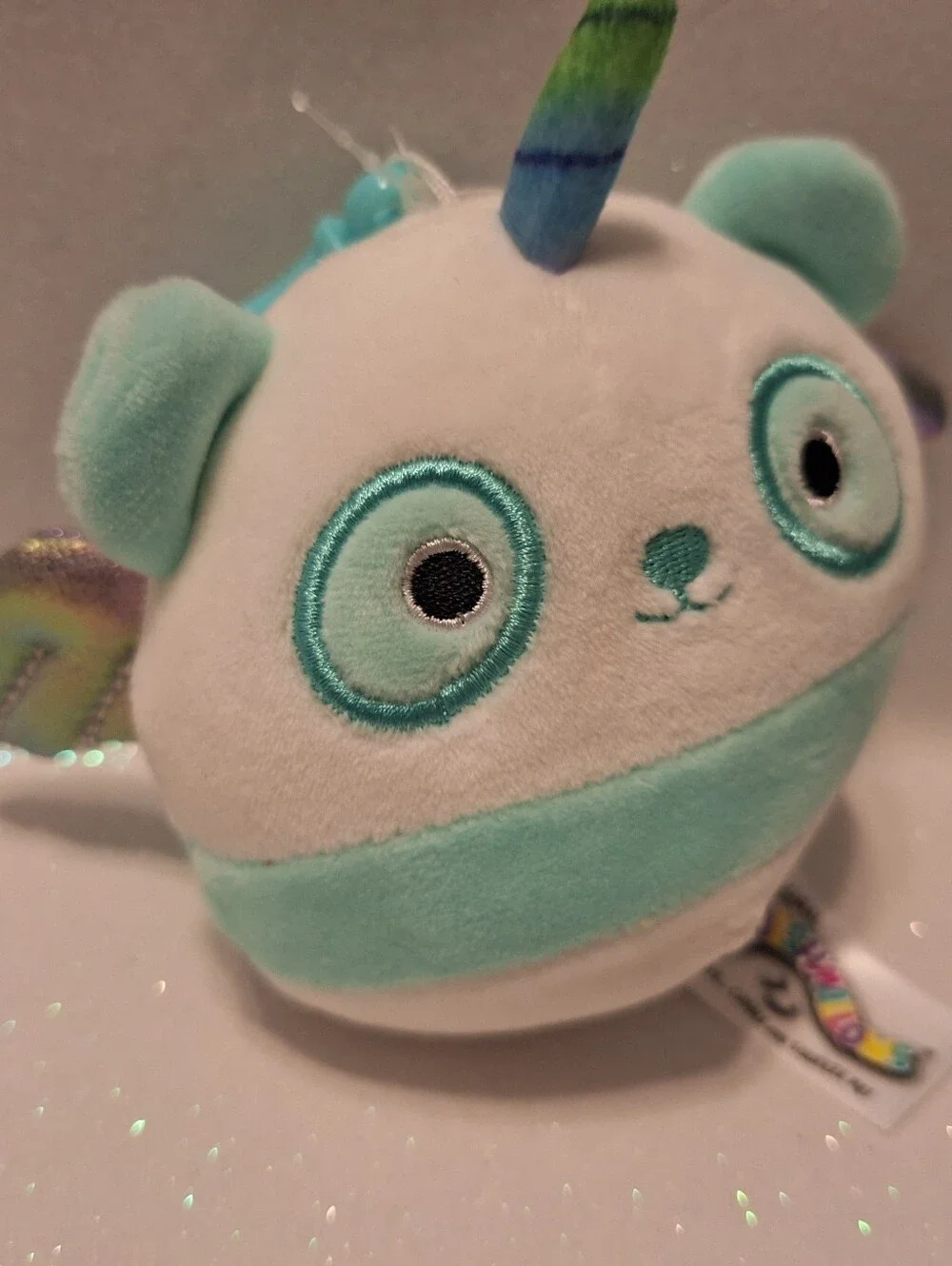 Squishmallows Felicia Panda Unicorn Keychain Bag Clip New